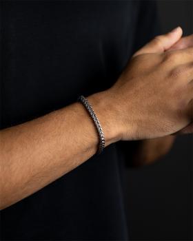 5 mm Fuchsschwanz-Armband aus Edelstahl mit Silber-Finish - Milia Silver